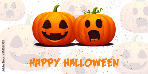 Halloween vector Background with realistic halloween Objects.