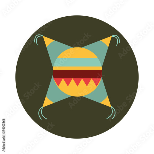 mexican pinata celebration festive decoration traditional block and flat icon