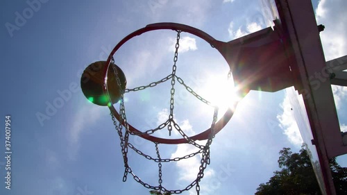 Throw in a Basketball Hoop Slow Motion in 4K