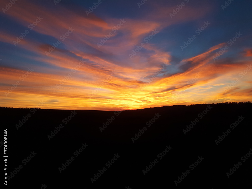 sunset in the mountains