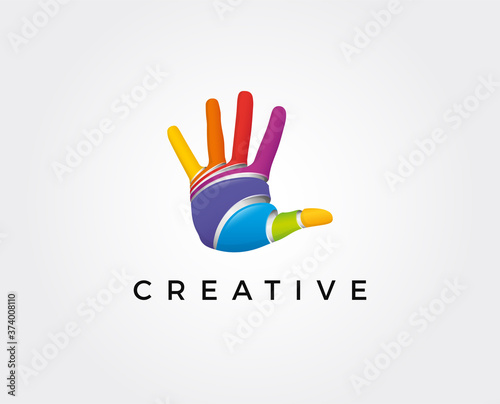 minimal hand logo template - vector illustration