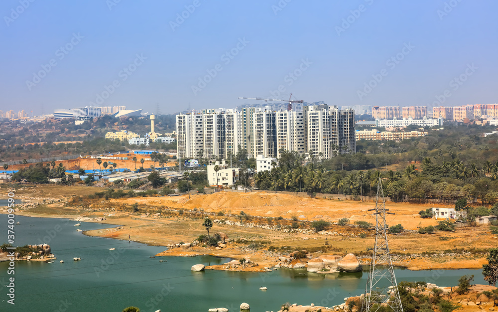 Hyderabad, INDIA - January 12 : Hyderabad is the fourth most populous city and sixth most populous urban agglomeration in India, on January 12 2018, Hyderabad, India