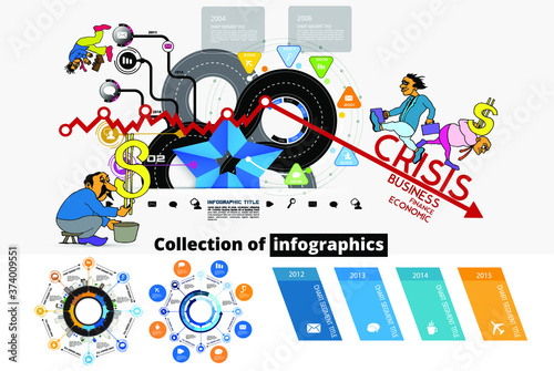 Business infographic elements data visualization vector design