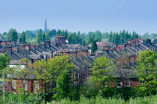 Terraces of houses near the city centre of Stoke on Trent, Staffordshire, UK photo