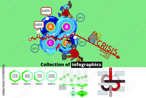 Business infographic elements data visualization vector design