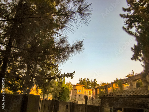 La vista a la arquitectura del pueblo magico Valquirico en puebla mexico entre naturaleza y arte arquitectonica. photo