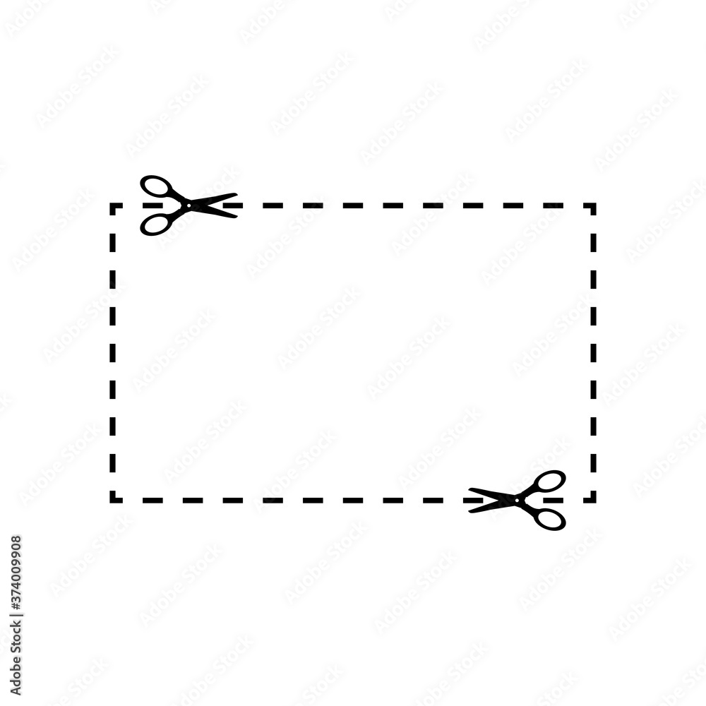 Vector scissors with cut lines Vector scissors with cut lines