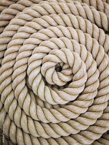 Super close up of a thick rope