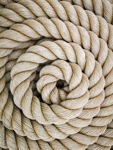 Super close up of a thick rope