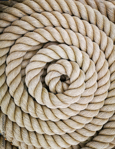Super close up of a thick rope