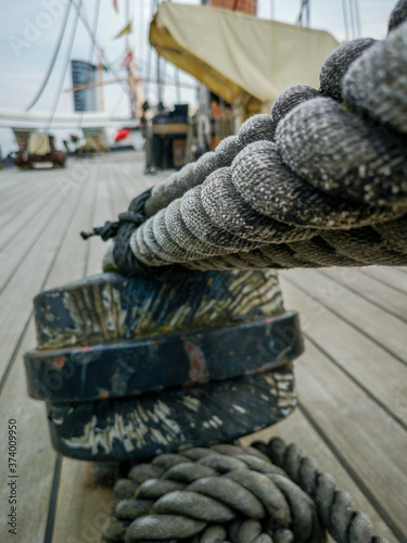 Close up of a detail from a ship