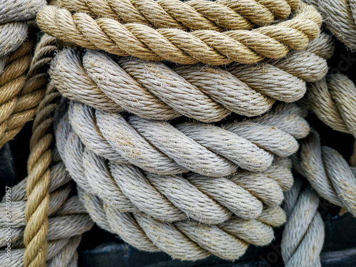 Super close up of a thick rope