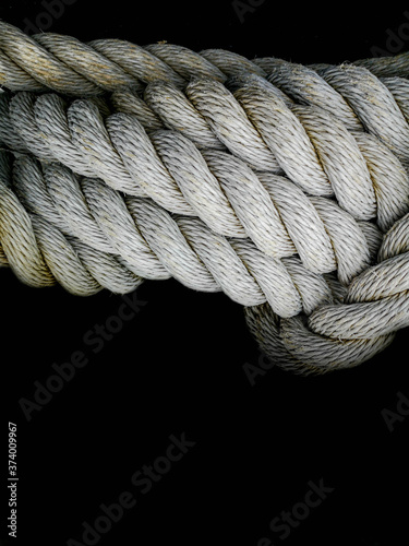 Super close up of a thick rope