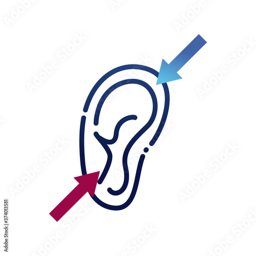 deaf ear gradient style icon vector design