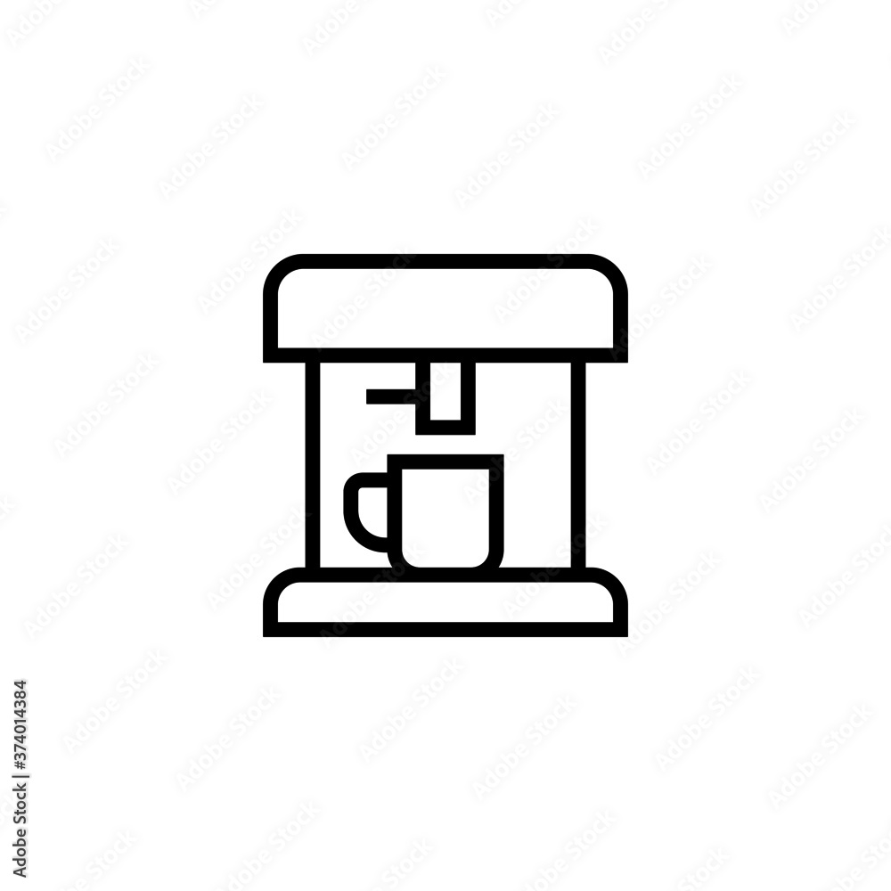 Coffee maker Icon in black line style icon, style isolated on white background Coffee maker Icon in black line style icon, style isolated on white background
