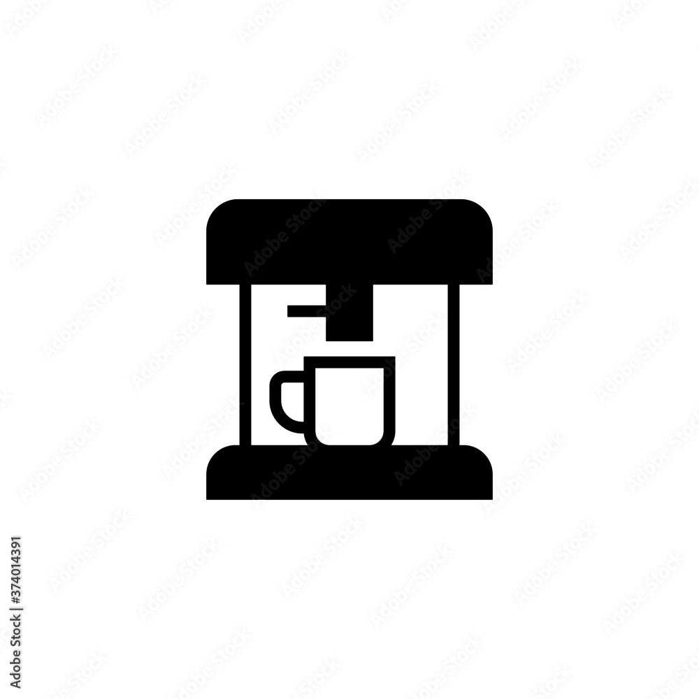Coffee maker Icon in black flat glyph, filled style isolated on white background Coffee maker Icon in black flat glyph, filled style isolated on white background