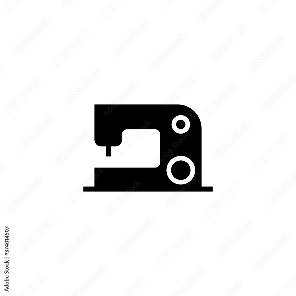 sewing machine Icon in black flat glyph, filled style isolated on white background sewing machine Icon in black flat glyph, filled style isolated on white background