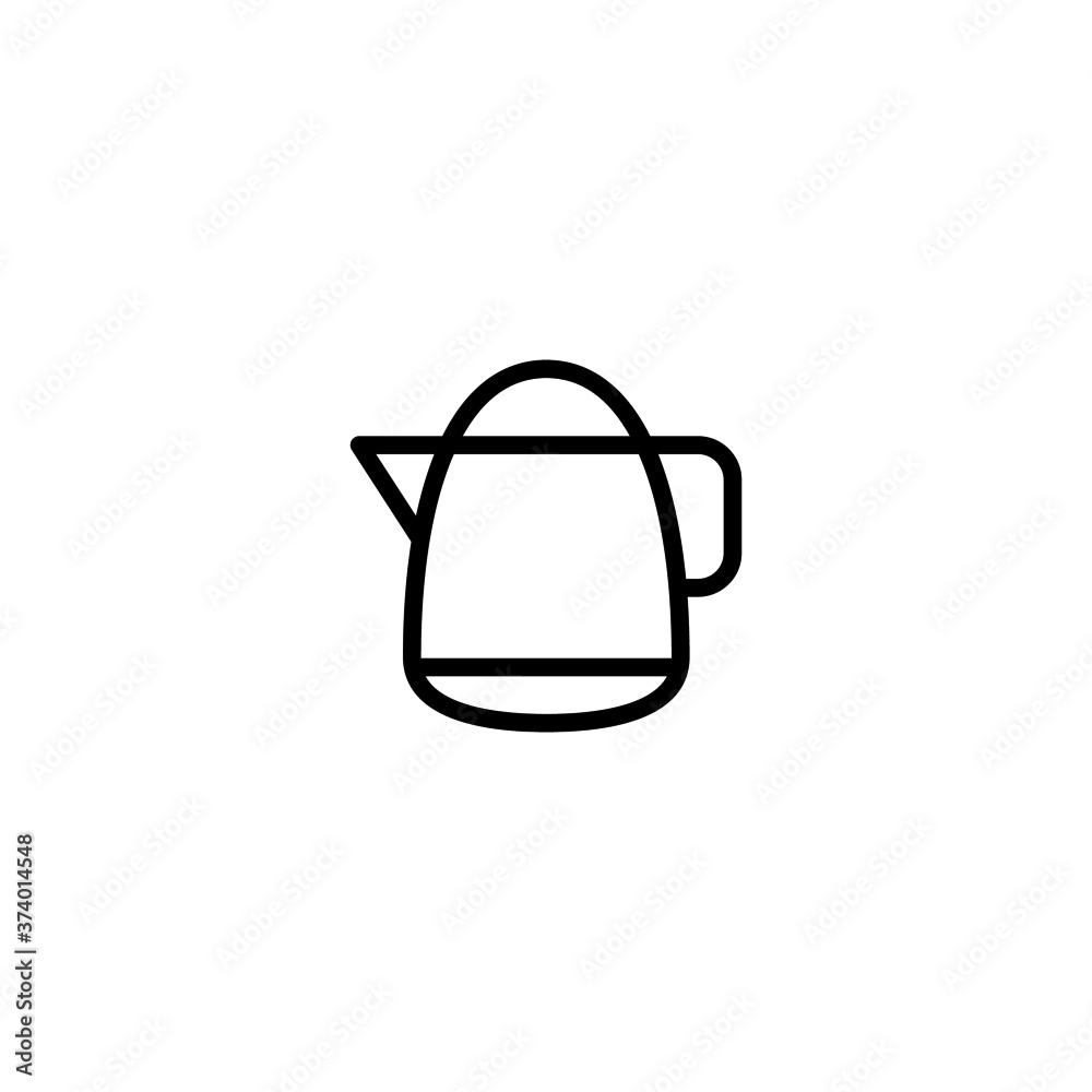 Water boiler Icon in black line style icon, style isolated on white background Water boiler Icon in black line style icon, style isolated on white background