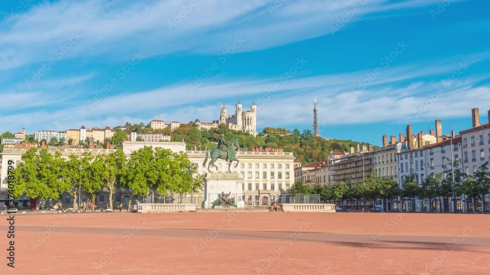 4k timelapse of sunrise at Place Bellecour with statue of King Louis XIV, Lyon, France,the main place in Lyon city center. Together with its suburbs Lyon forms the 2nd-largest metropolitan in France 4k timelapse of sunrise at Place Bellecour with statue of King Louis XIV, Lyon, France,the main place in Lyon city center. Together with its suburbs Lyon forms the 2nd-largest metropolitan in France