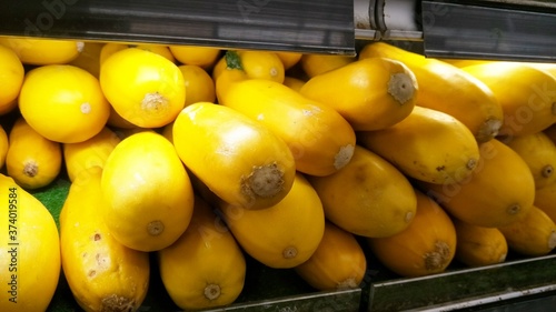 Yellow zucchini on the market