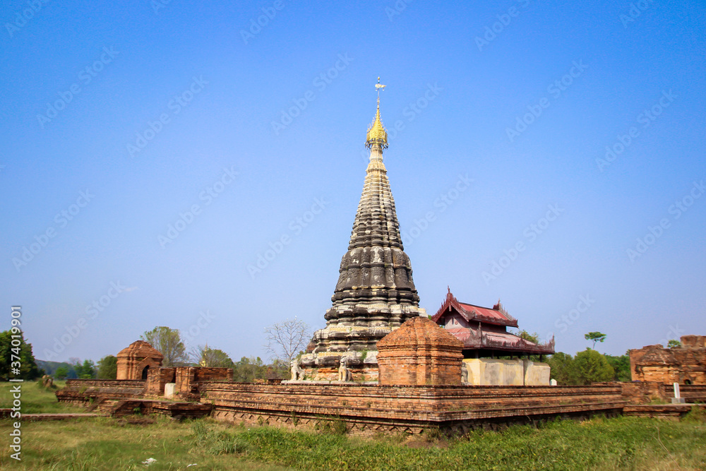 Beautiful ancient Buddhist temples, stupas and pagodas, Myanmar