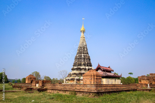 Beautiful ancient Buddhist temples  stupas and pagodas  Myanmar