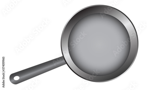 Vector illustration of a kitchen metal skillet