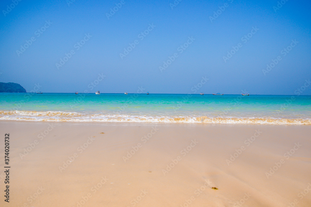Beautiful Ngapali beach, golden sand, Myanmar