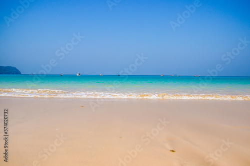 Beautiful Ngapali beach, golden sand, Myanmar © Stella Kou