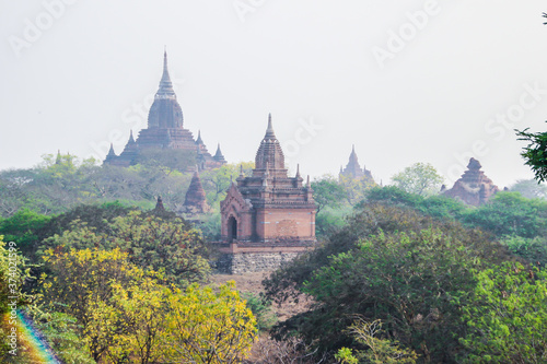 Beautiful ancient Buddhist temples  pagodas and stupas Bagan Myanmar Burma