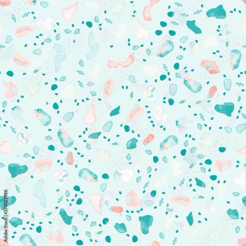 Terrazzo Texture Vector. Flooring Seamless Pattern