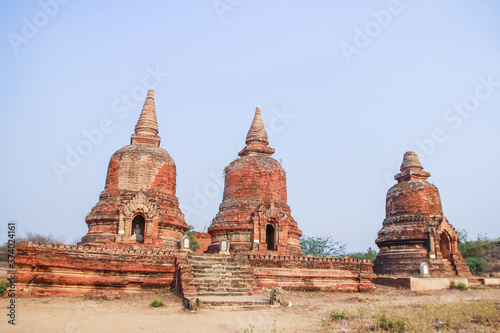 Beautiful ancient Buddhist temples and pagodas Bagan Myanmar Burma