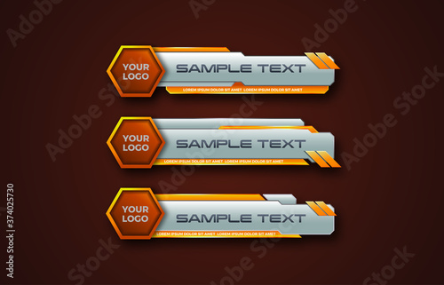 futuristic design vector interface Lower third banner Bars. Streaming Video. Breaking, Sport News.