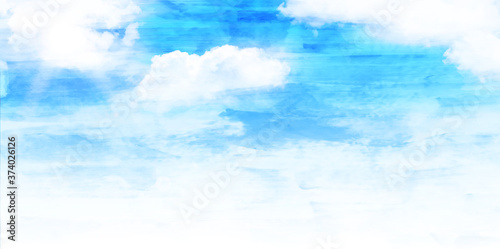 水彩　空　風景　背景