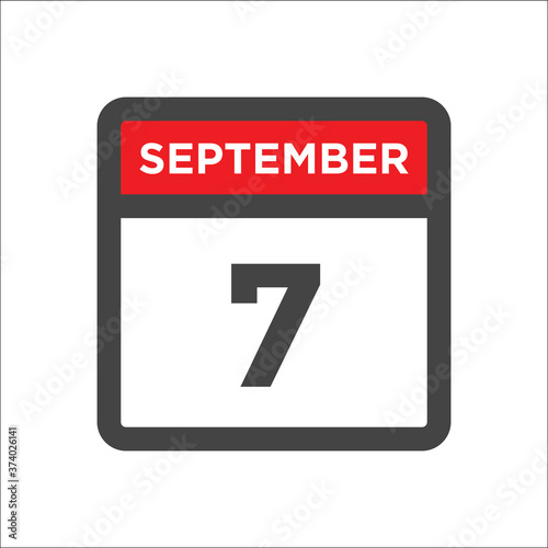 September 7 calendar icon with day and month