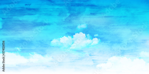 水彩　空　風景　背景