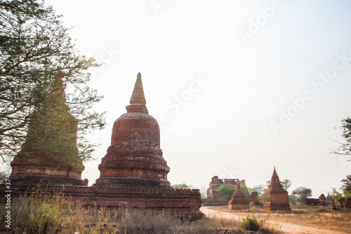 Beautiful ancient Buddhist temples and pagodas Bagan Myanmar Burma