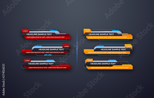 futuristic design vector interface Lower third banner Bars. Streaming Video. Breaking, Sport News.