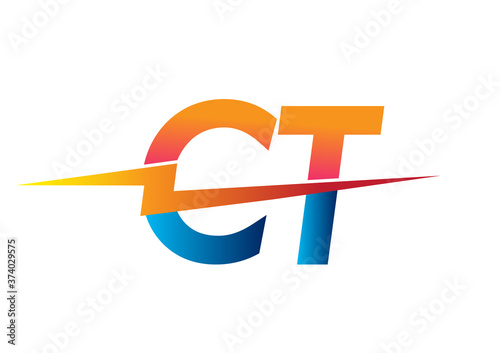 Letter CT logo with Lightning icon, letter combination Power Energy Logo design for Creative Power ideas, web, business and company.