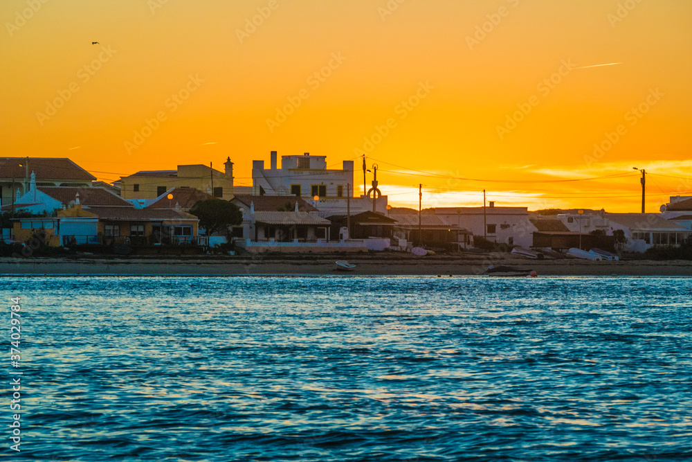 Colorful Sunset in Faro's Pier