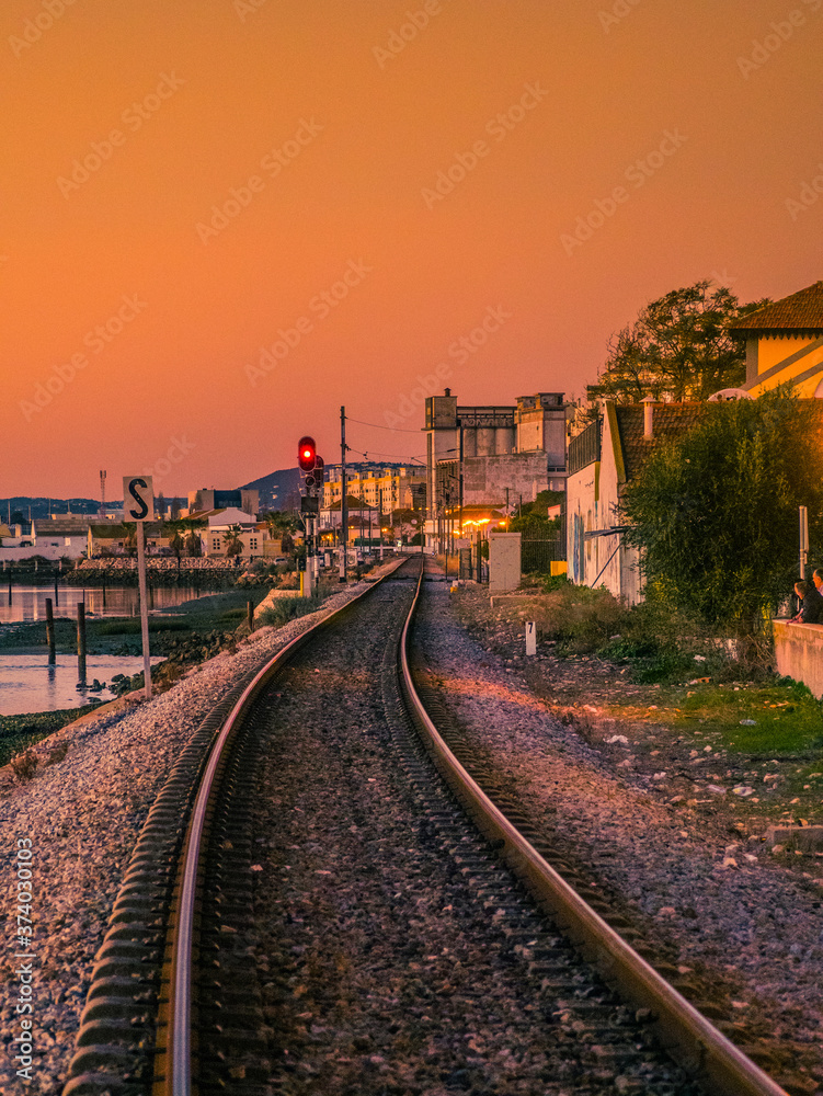 View of Faro's Railroad at sunset