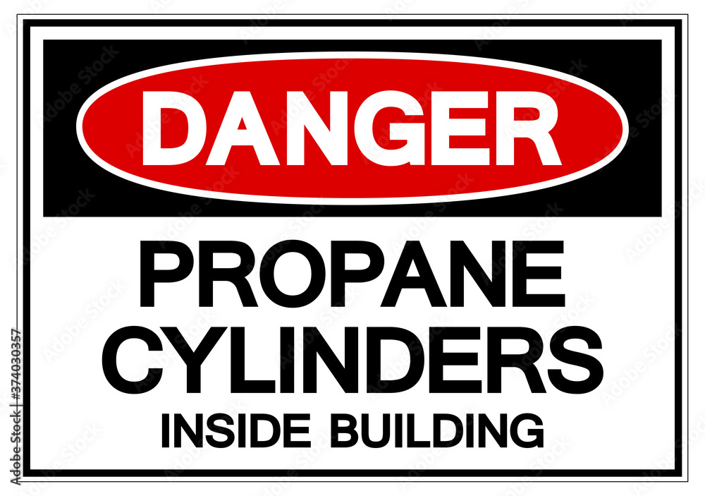 Danger Propane Cylinders Inside Building Symbol Sign, Vector Illustration, Isolate On White Background Label. EPS10