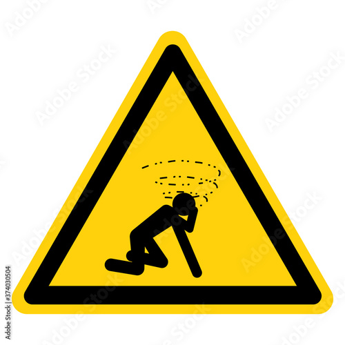 Warning Man Dizzy Suffocation Hazard Symbol Sign, Vector Illustration, Isolate On White Background Label. EPS10