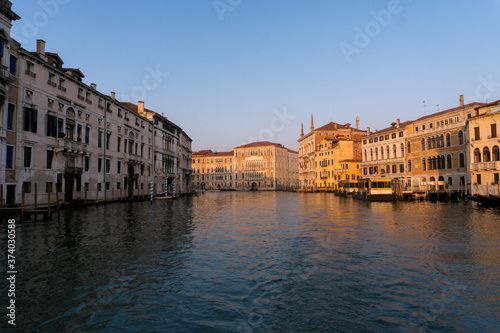 Empty Grand Canal in Venice, Italy during sunrise © kyle