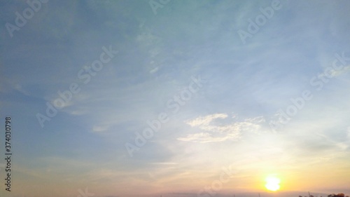 sunset over the clouds