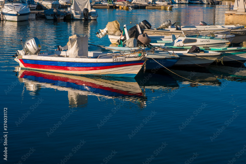 Faro, Portugal - December 18, 2017: Boats Standing in Faro's Pier
