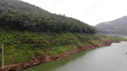 View from above, landscape, view beautiful, dam view.