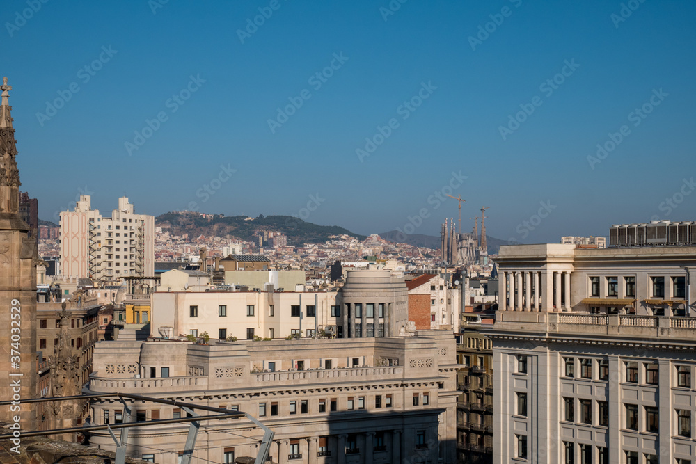 Panoramic view of Barcelona City