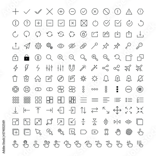 Interface or Essentials line 157 Icons set Vector