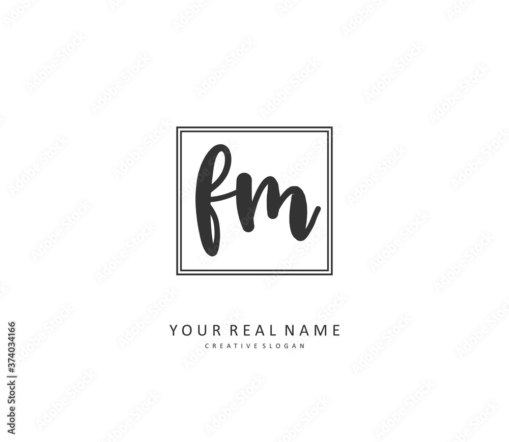 F M FM Initial letter handwriting and signature logo. A concept handwriting initial logo with template element. F M FM Initial letter handwriting and signature logo. A concept handwriting initial logo with template element.